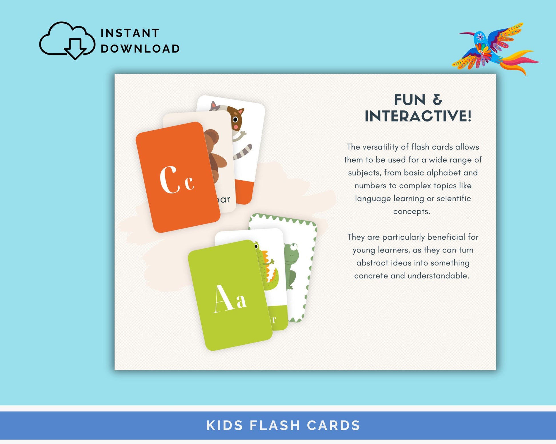 Printable Alphabet Flashcards for Preschoolers - 52 Digital, Colorful Cards for Fun Early Learning - Fiesta By JoJo Journals
