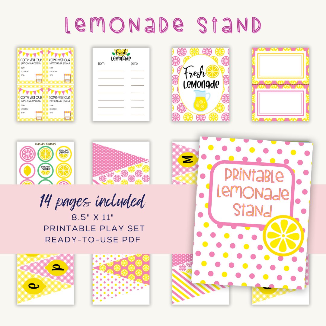 Printable Lemonade Stand - Fiesta By JoJo Journals