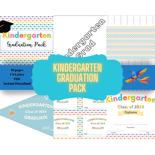 2024 Kindergarten Graduation Party Pack- US Letter - Fiesta By JoJo Journals