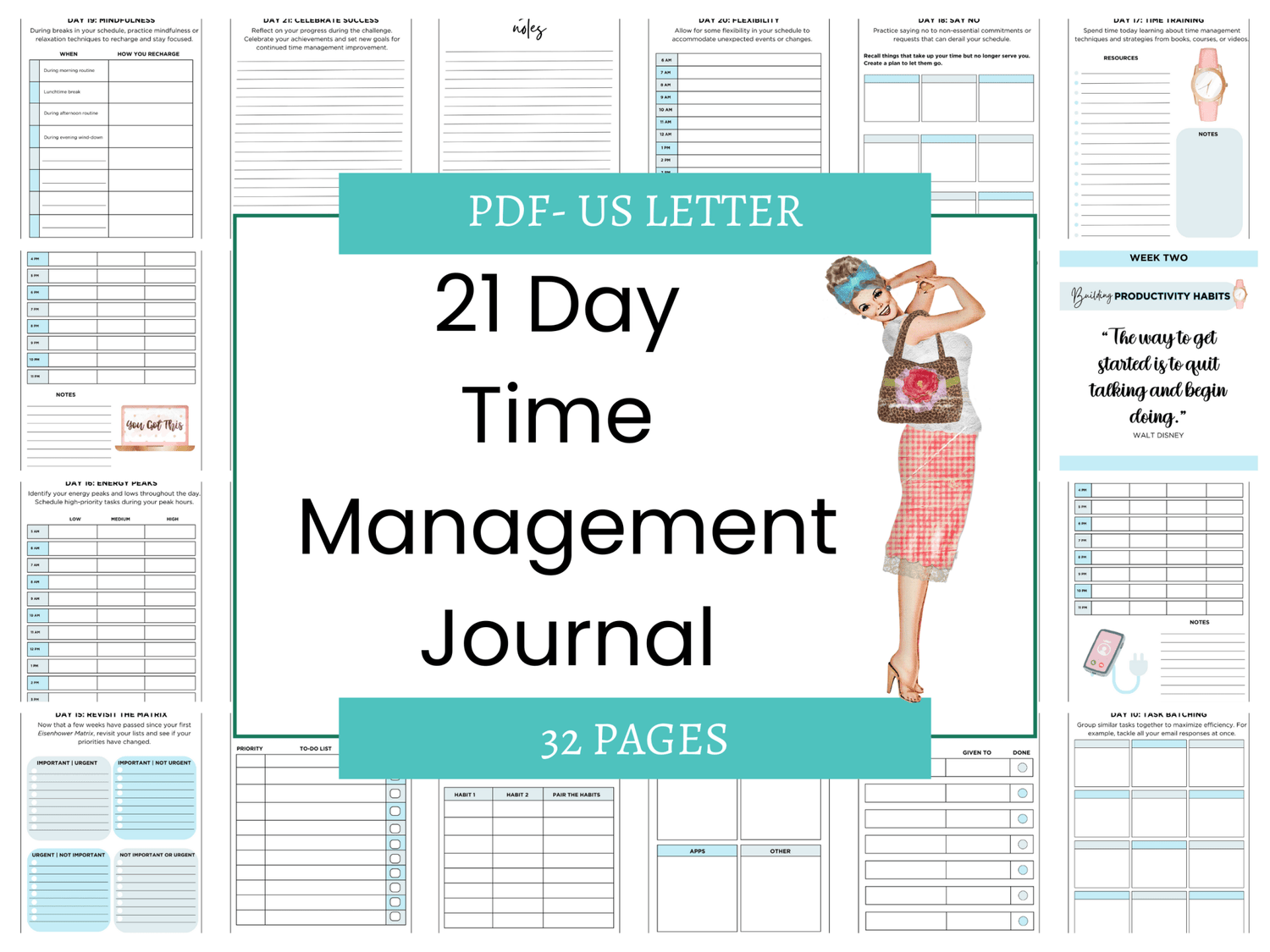 21 Day Time Management Journal - Fiesta By JoJo Journals
