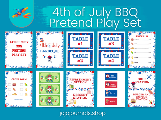 4th of July BBQ Pretend Play Set - Fiesta By JoJo Journals