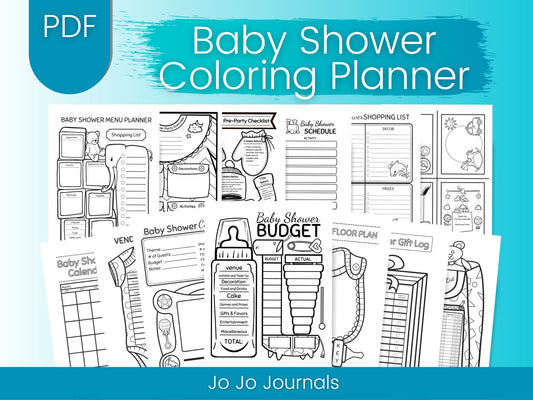 Baby Shower Coloring Planner- US Letter - Fiesta By JoJo Journals