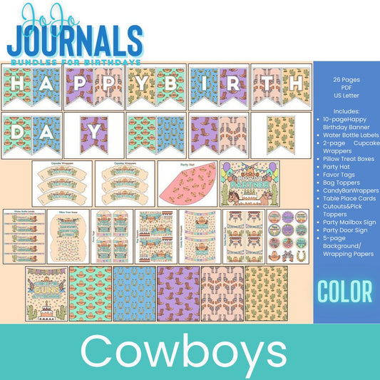 Bundles for Birthdays- Color- Cowboys - Fiesta By JoJo Journals