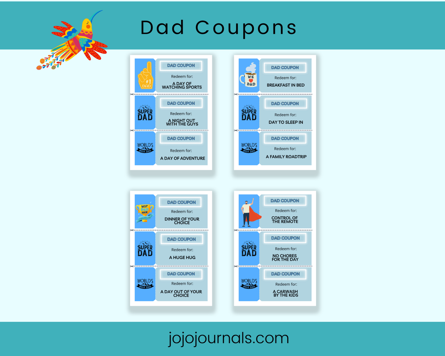 Coupons - For Dad - Fiesta By JoJo Journals