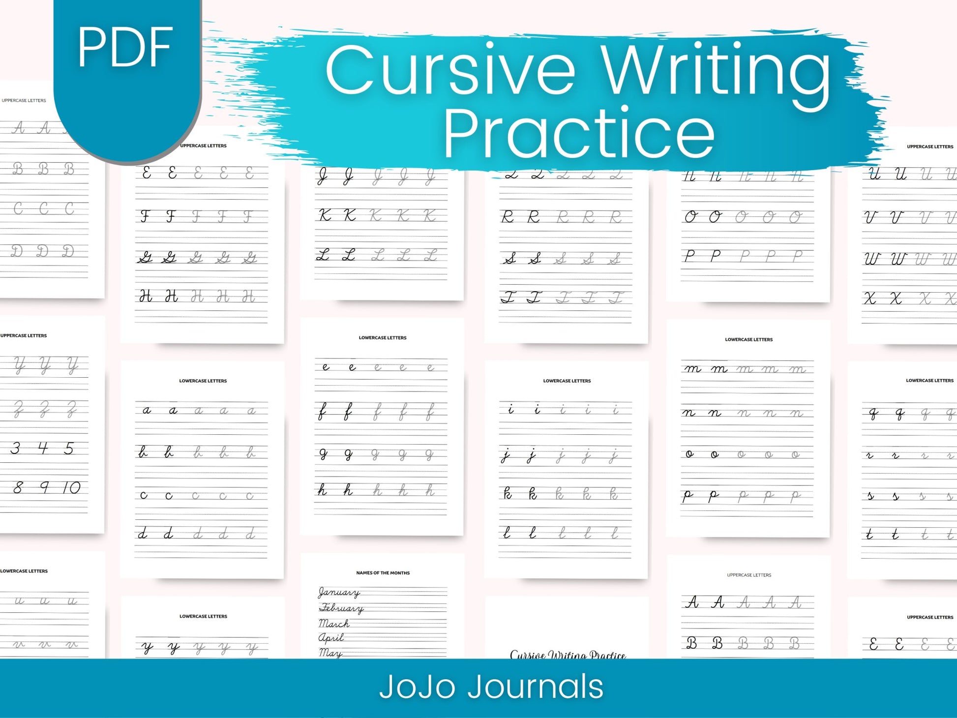 Cursive Writing Practice- Printable - Fiesta By JoJo Journals