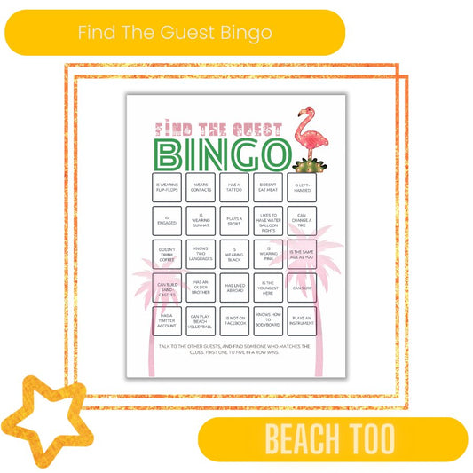 Find the Guest Bingo- Beach - Fiesta By JoJo Journals