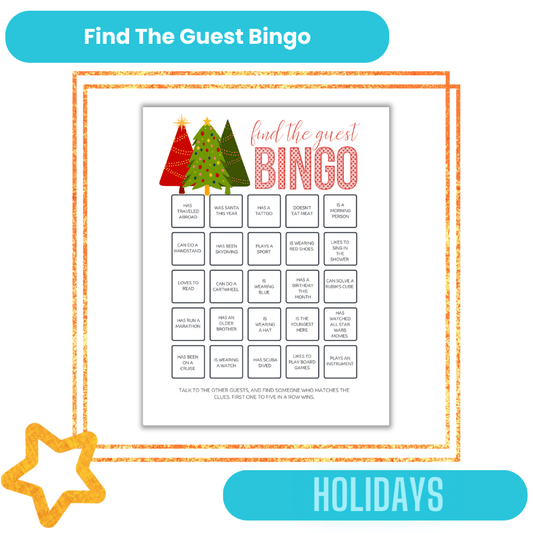 Find the Guest Bingo- Holidays - Fiesta By JoJo Journals