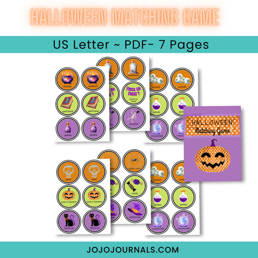Halloween Matching Game - Fiesta By JoJo Journals