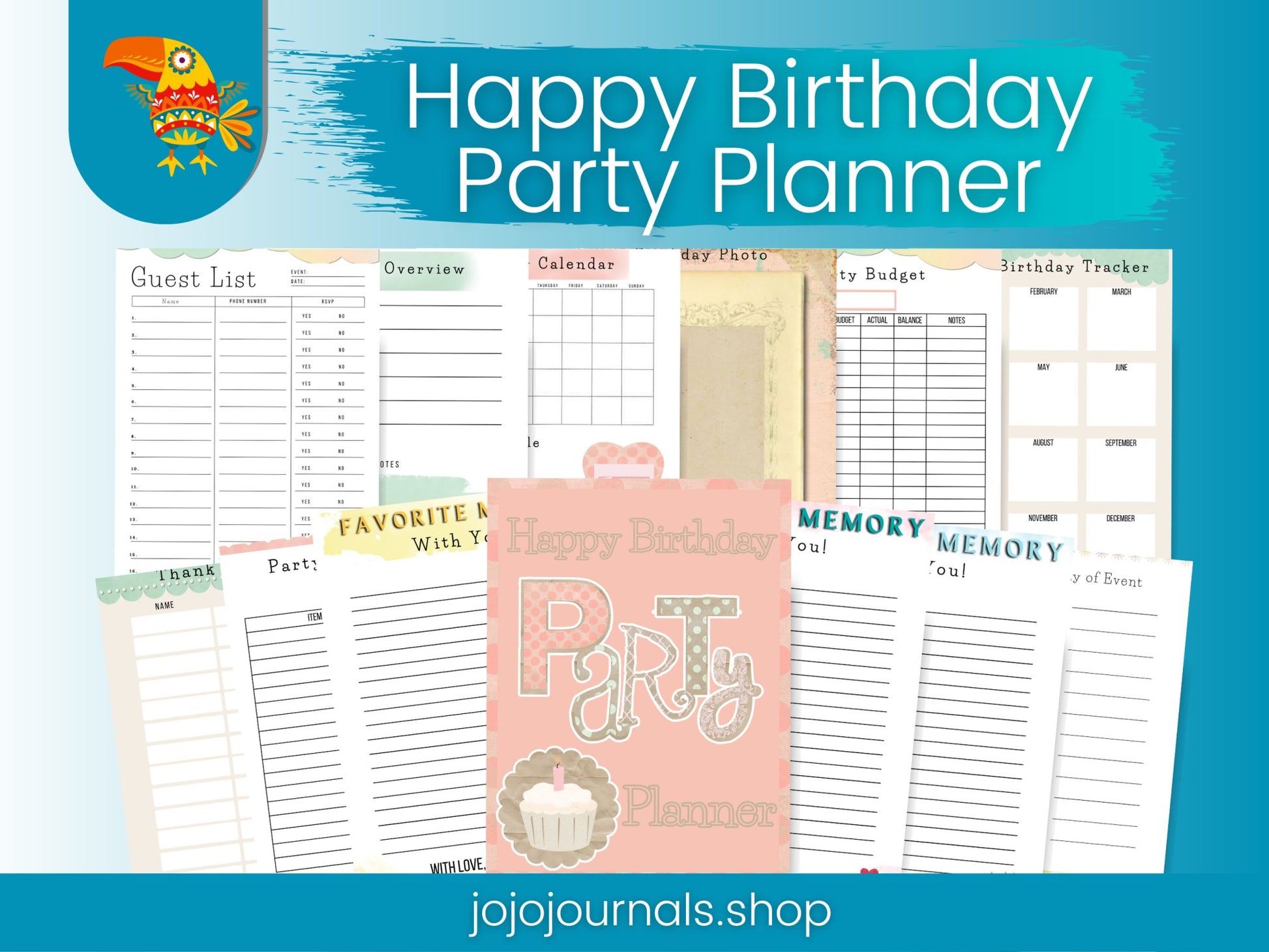 Happy Birthday Party Planner - Fiesta By JoJo Journals