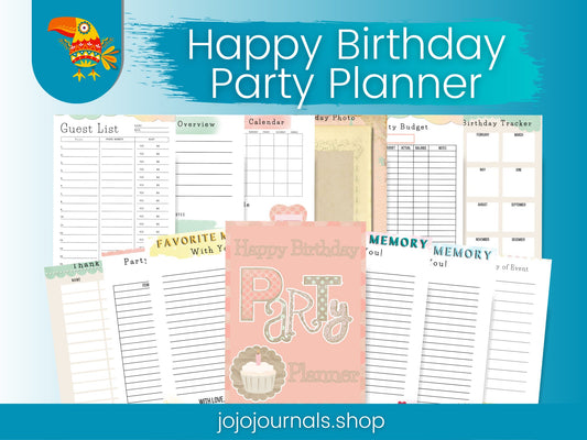 Happy Birthday Party Planner - Fiesta By JoJo Journals
