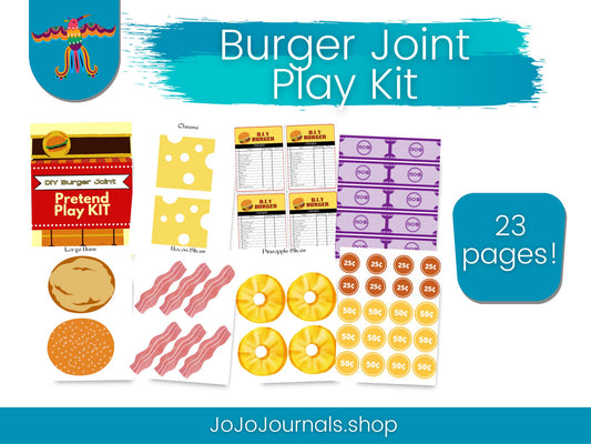 Kids BurgerJoint- Pretend Play Kit - Fiesta By JoJo Journals