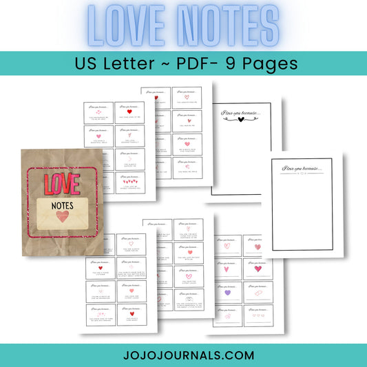 Love Notes- Journaling Cards and Prompts - Fiesta By JoJo Journals