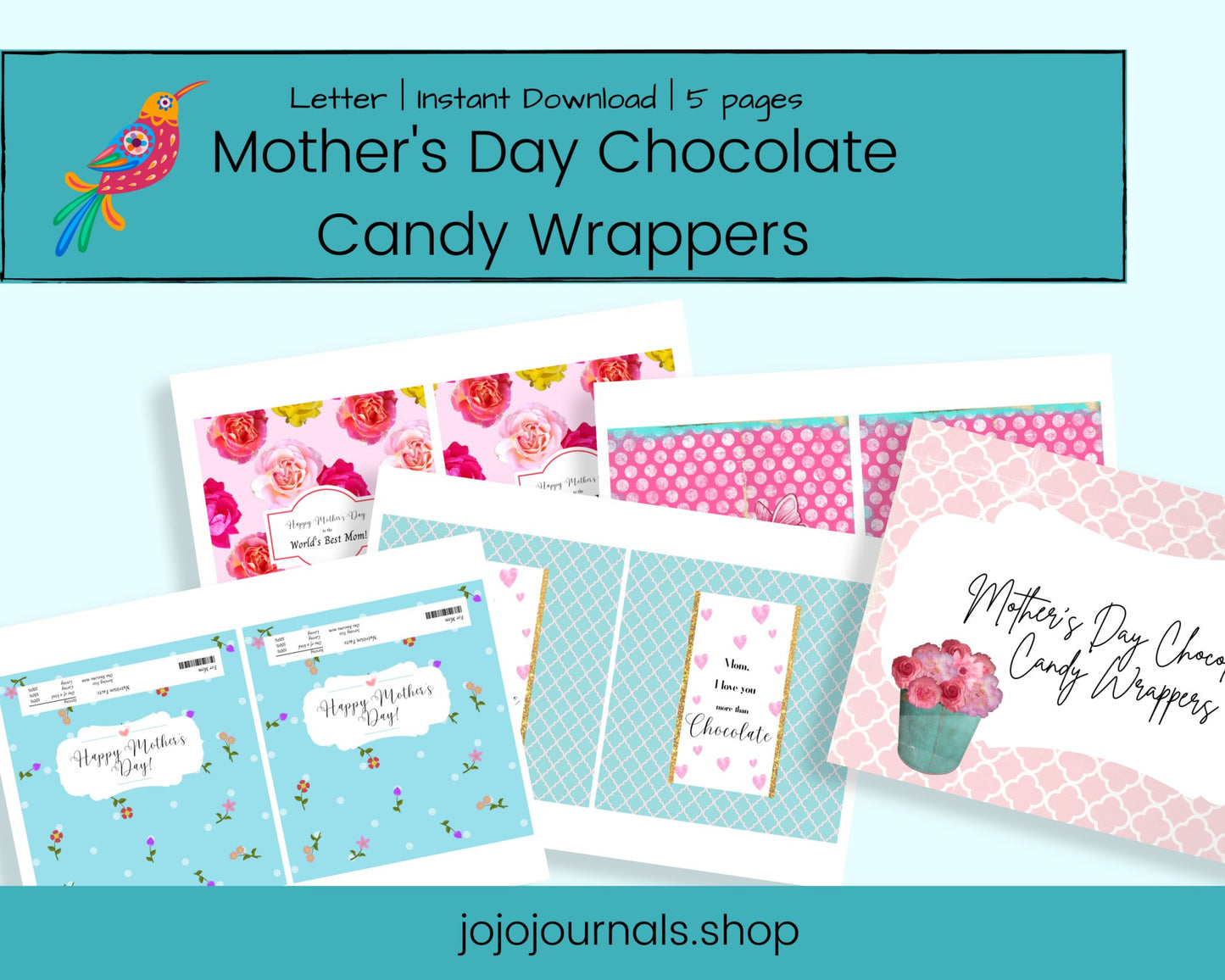 Mother's Day- Chocolate Candy Wrappers - Fiesta By JoJo Journals