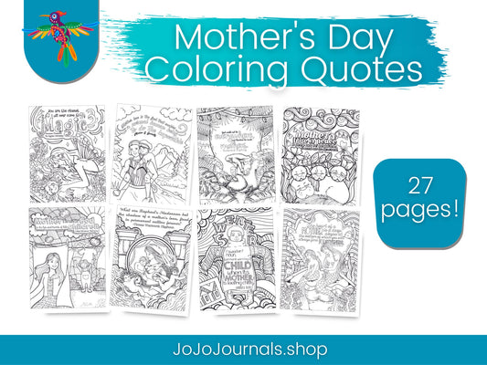 Mother's Day Coloring Page Quotes - Fiesta By JoJo Journals