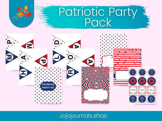 Patriotic Party Pack- Happy Memorial Day! - Fiesta By JoJo Journals