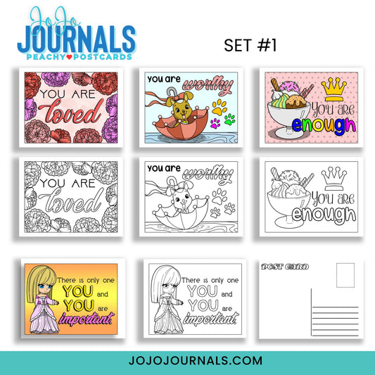 Peachy Postcards -Set 1 - Fiesta By JoJo Journals