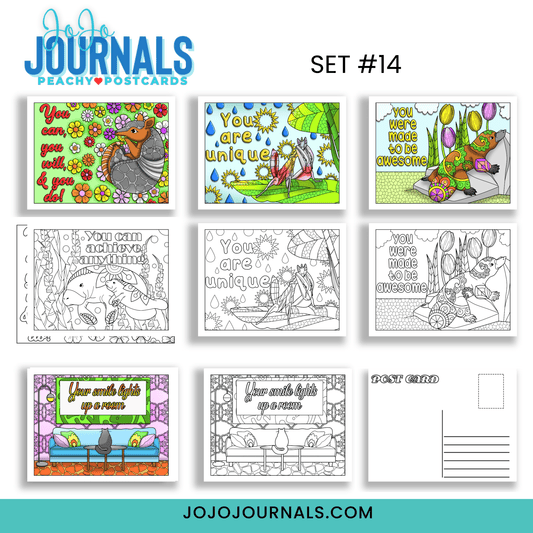 Peachy Postcards- Set 14 - Fiesta By JoJo Journals