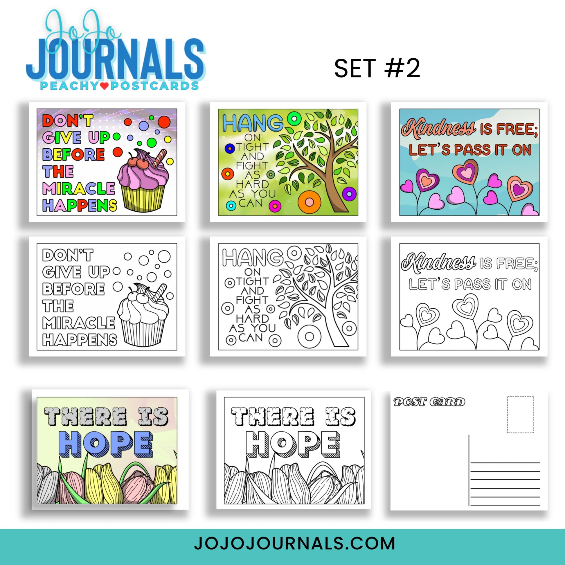 Peachy Postcards- Set 2 - Fiesta By JoJo Journals