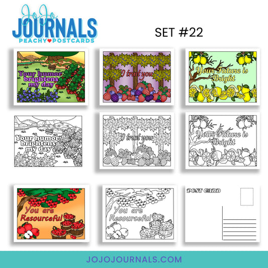 Peachy Postcards- Set 22 - Fiesta By JoJo Journals