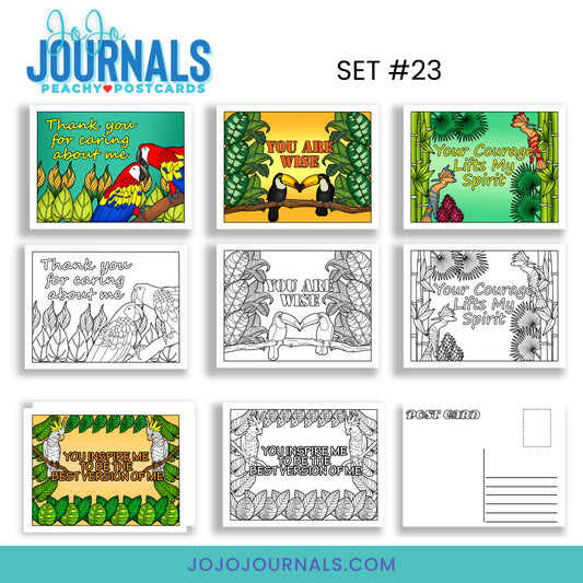 Peachy Postcards- Set 23 - Fiesta By JoJo Journals