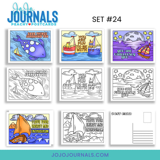 Peachy Postcards- Set 24 - Fiesta By JoJo Journals