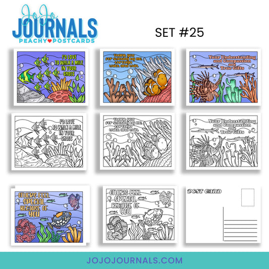Peachy Postcards- Set 25 - Fiesta By JoJo Journals