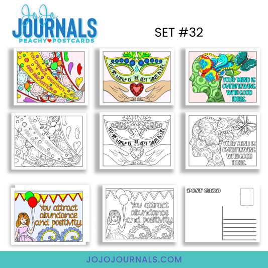 Peachy Postcards- Set 32 - Fiesta By JoJo Journals