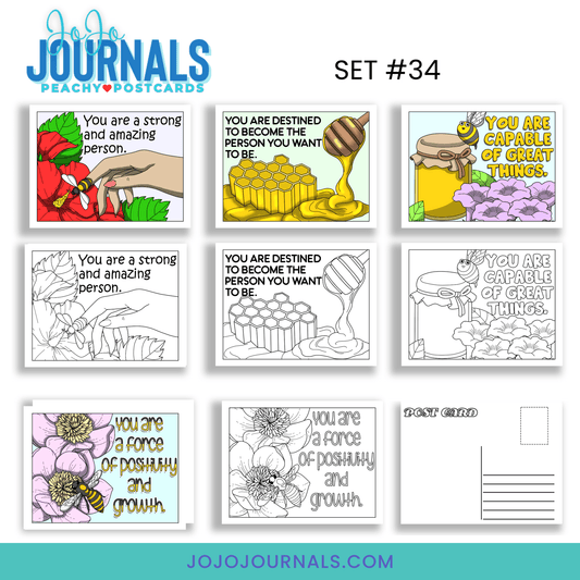 Peachy Postcards- Set 34 - Fiesta By JoJo Journals