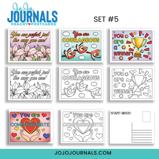 Peachy Postcards- Set 5 - Fiesta By JoJo Journals