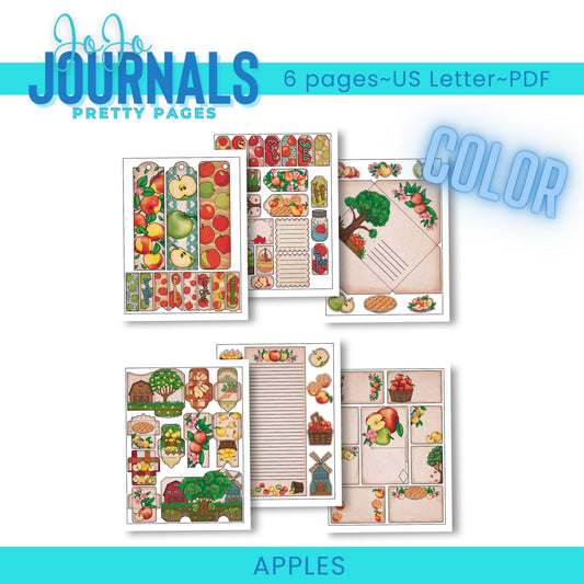 Pretty Pages- Color- Apples - Fiesta By JoJo Journals