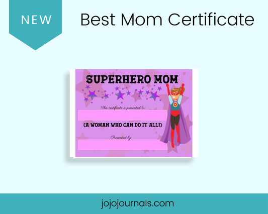 Superhero Mom Certificate- Purple - Fiesta By JoJo Journals