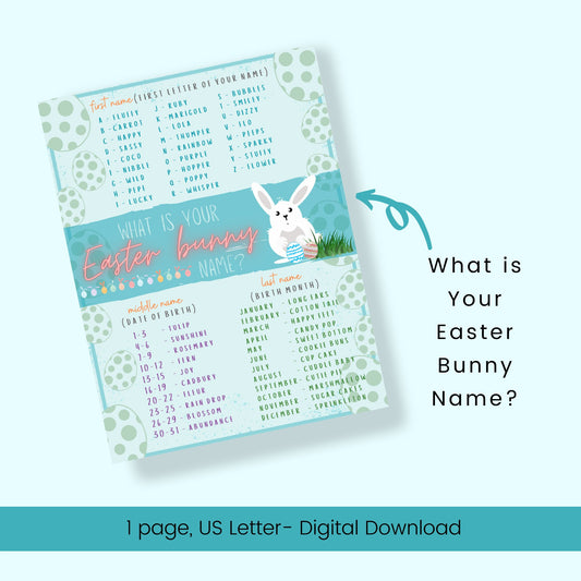 What is Your Easter Bunny Name? - Fiesta By JoJo Journals