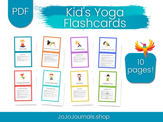 Yoga- Kids Flashcards - Fiesta By JoJo Journals