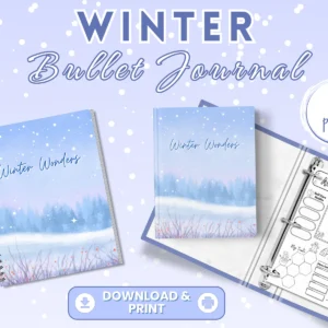 Winter Wonders Bullet Journal – Cozy Winter Planner & Journal Printable (70 Pages)