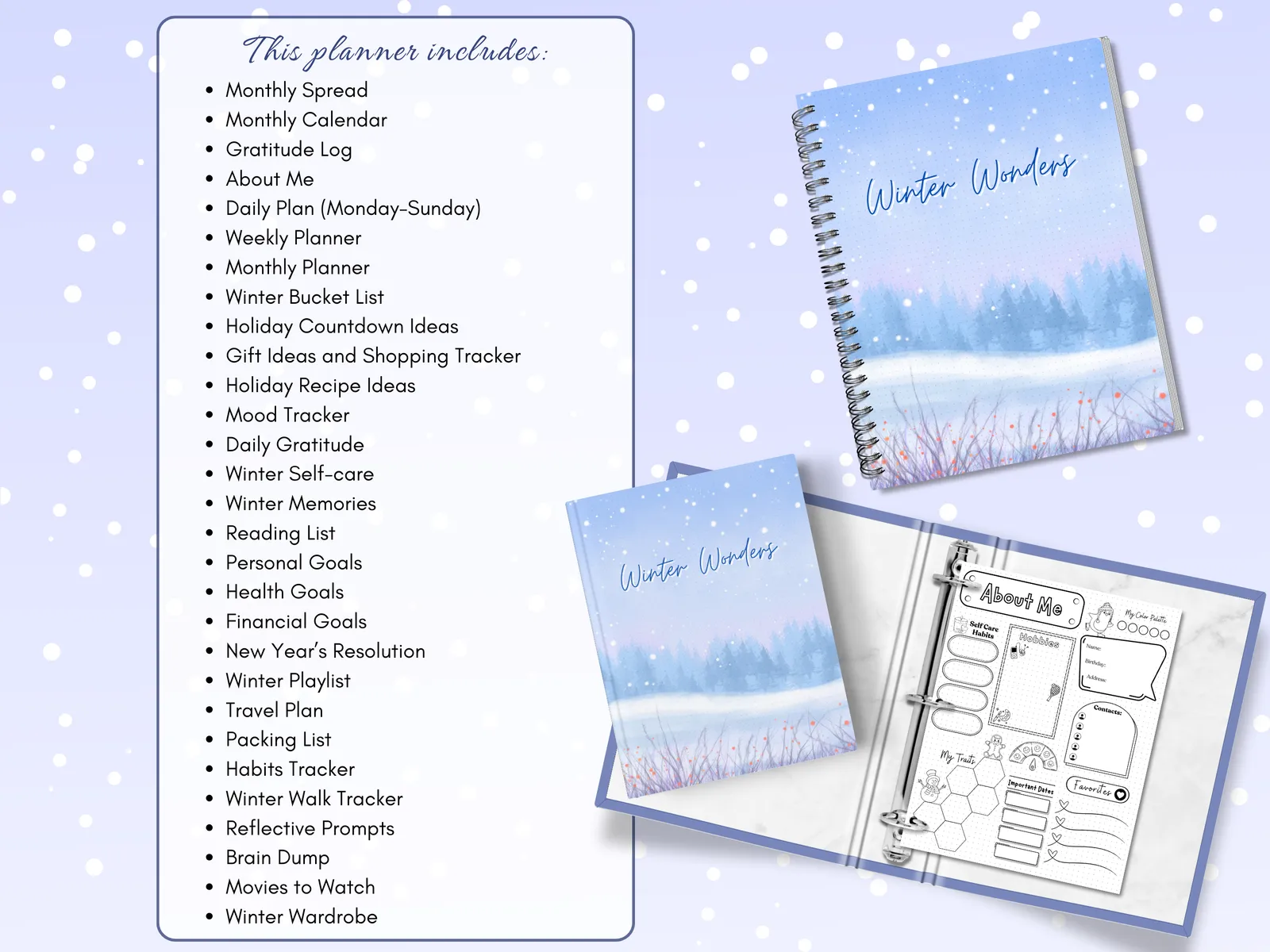 Winter Wonders Bullet Journal – Cozy Winter Planner & Journal Printable (70 Pages) - Image 2