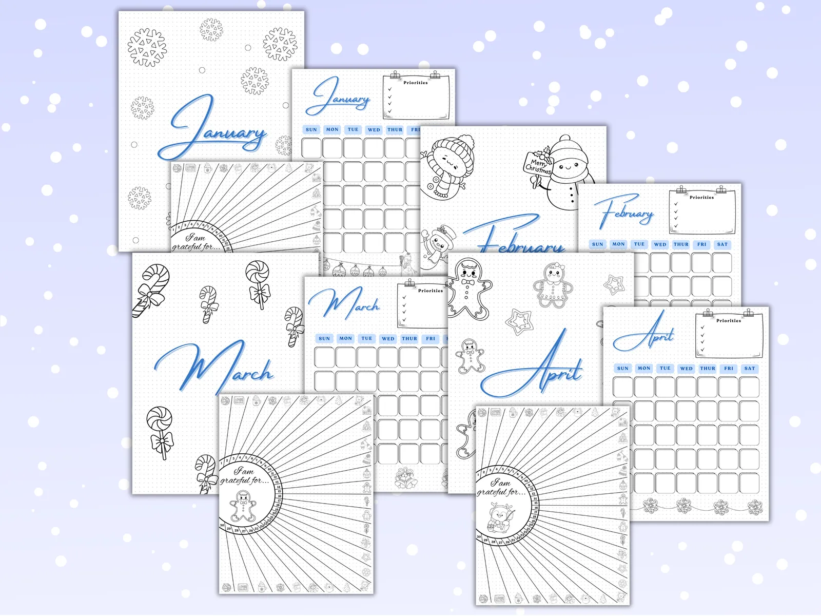 Winter Wonders Bullet Journal – Cozy Winter Planner & Journal Printable (70 Pages) - Image 3