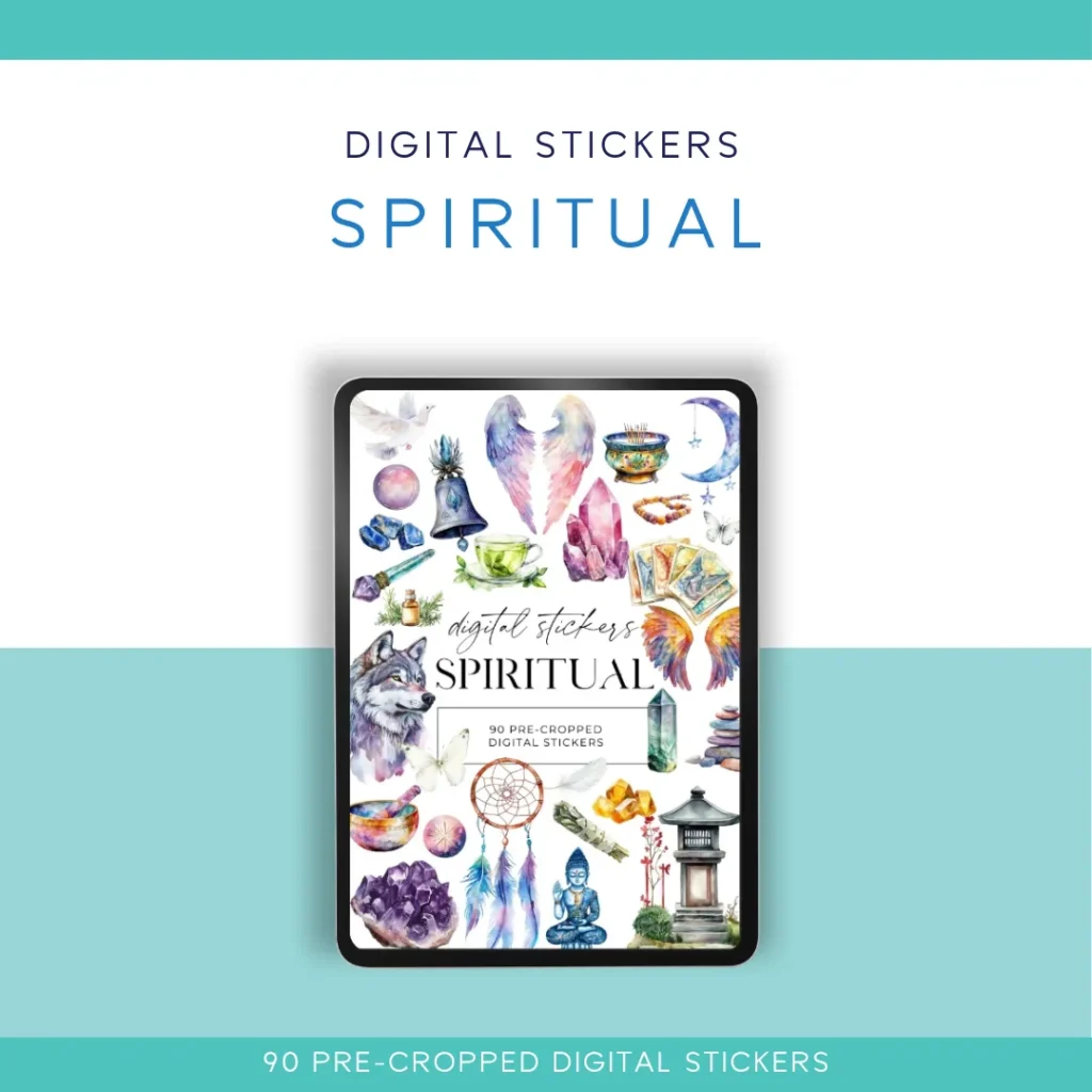 ✨🌙 Spiritual Digital Sticker Pack – 90 Pre-Cropped Stickers for Digital Planners & Journals 🌙✨
