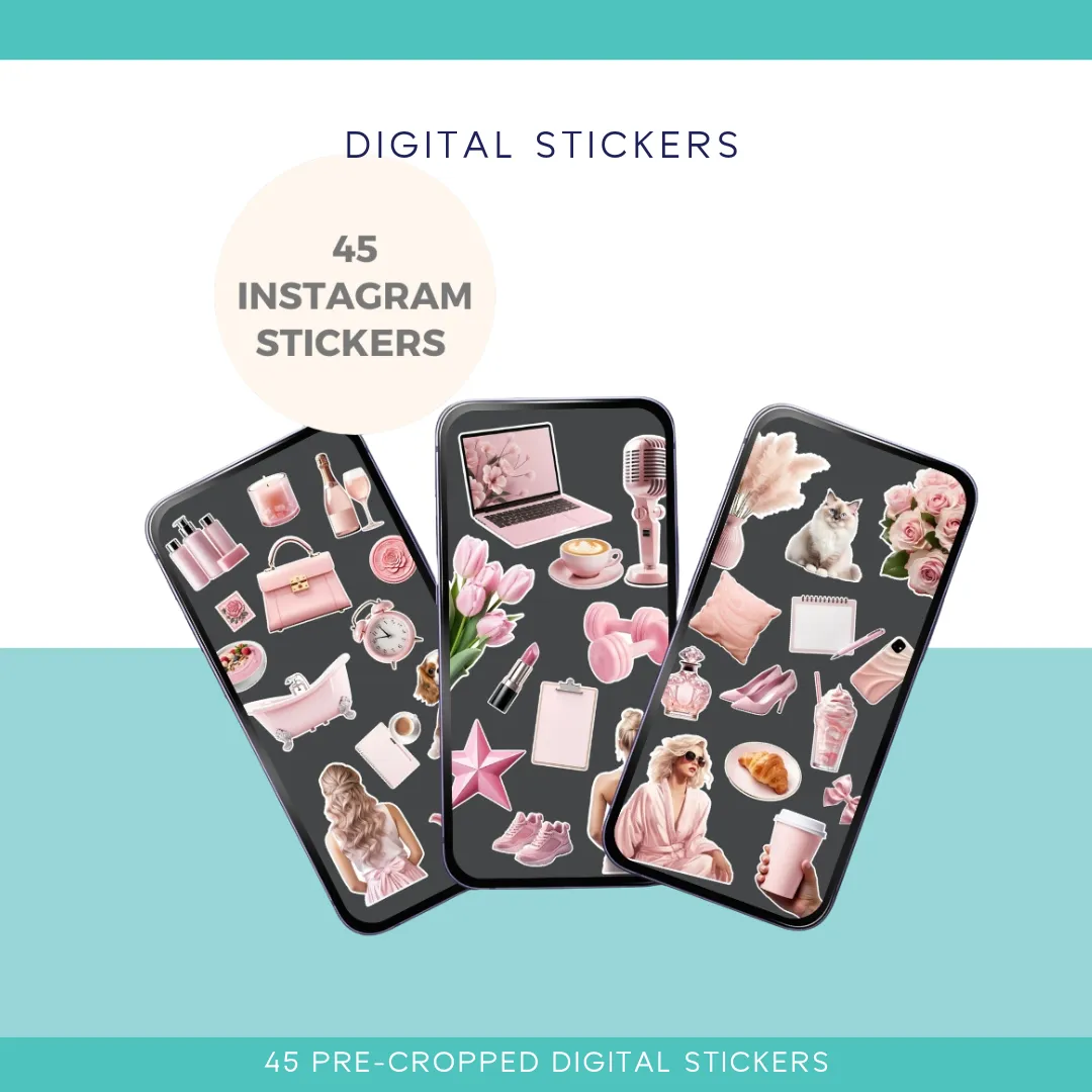 πΈβ¨ Instagram Digital Sticker Pack β 45 Pre-Cropped Stickers for Stories, Reels & Planners β¨πΈ - Image 2