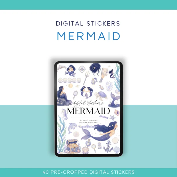 Mermaid digital stickers