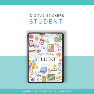 Student Digital Stickers | 39 Pre-Cropped PNG Stickers